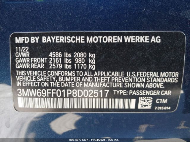 Photo 8 VIN: 3MW69FF01P8D02517 - BMW 330I 