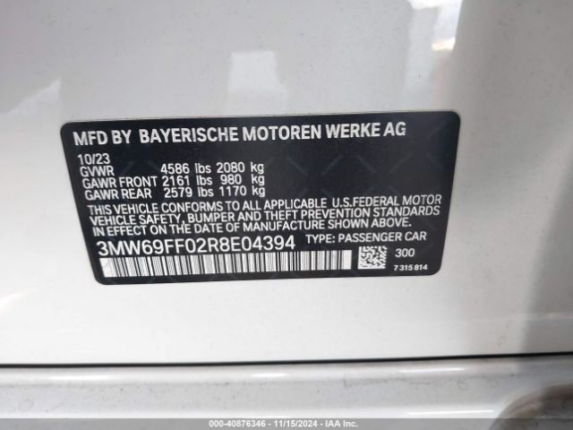 Photo 8 VIN: 3MW69FF02R8E04394 - BMW 330I 