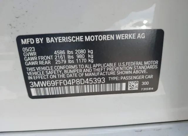 Photo 8 VIN: 3MW69FF04P8D45393 - BMW 3 SERIES 