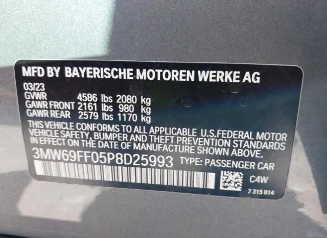 Photo 8 VIN: 3MW69FF05P8D25993 - BMW 330I 