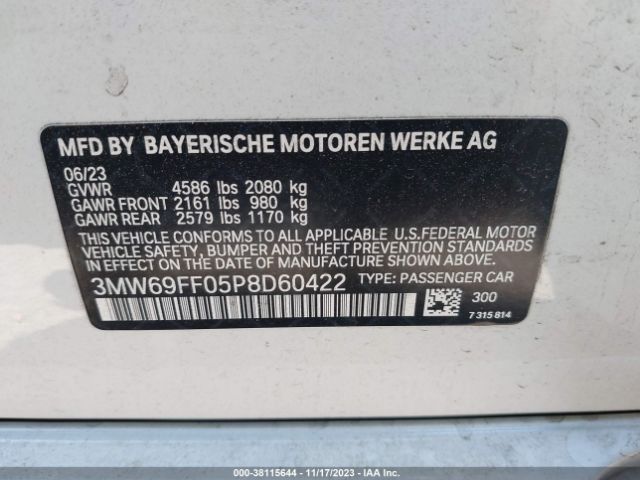 Photo 8 VIN: 3MW69FF05P8D60422 - BMW 330I 