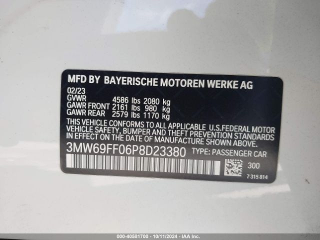 Photo 8 VIN: 3MW69FF06P8D23380 - BMW 330I 