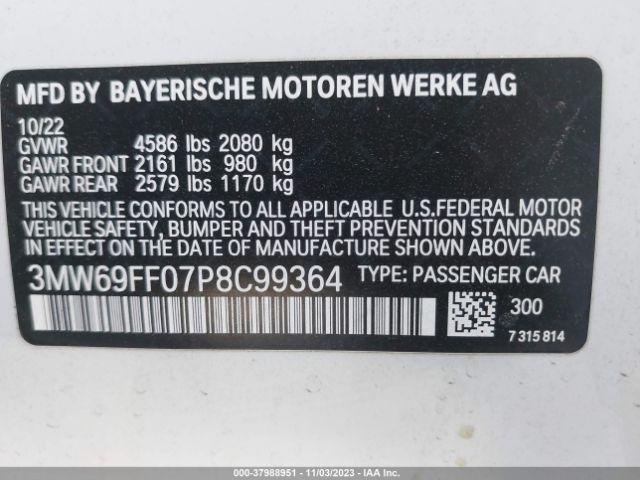 Photo 8 VIN: 3MW69FF07P8C99364 - BMW 3 SERIES 