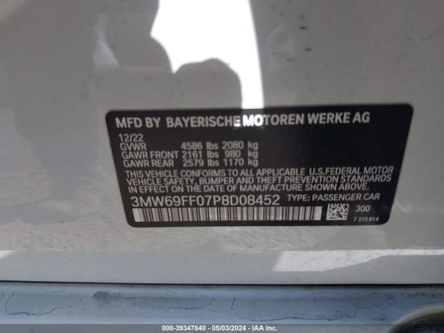 Photo 8 VIN: 3MW69FF07P8D08452 - BMW 330I 