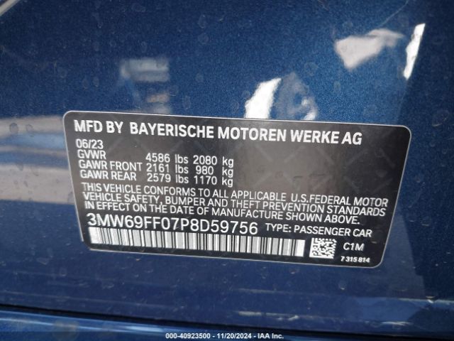 Photo 8 VIN: 3MW69FF07P8D59756 - BMW 330I 