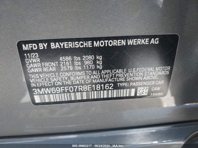 Photo 8 VIN: 3MW69FF07R8E18162 - BMW 330I 