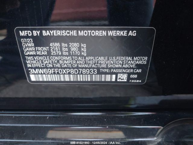 Photo 8 VIN: 3MW69FF0XP8D78933 - BMW 330I 