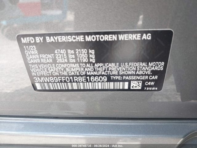 Photo 8 VIN: 3MW89FF01R8E16609 - BMW 330I 