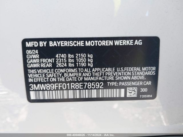 Photo 8 VIN: 3MW89FF01R8E78592 - BMW 330I 