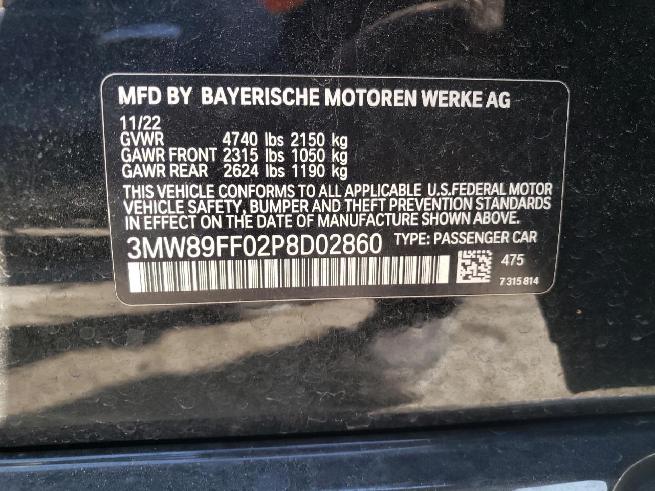 Photo 12 VIN: 3MW89FF02P8D02860 - BMW 3ER 