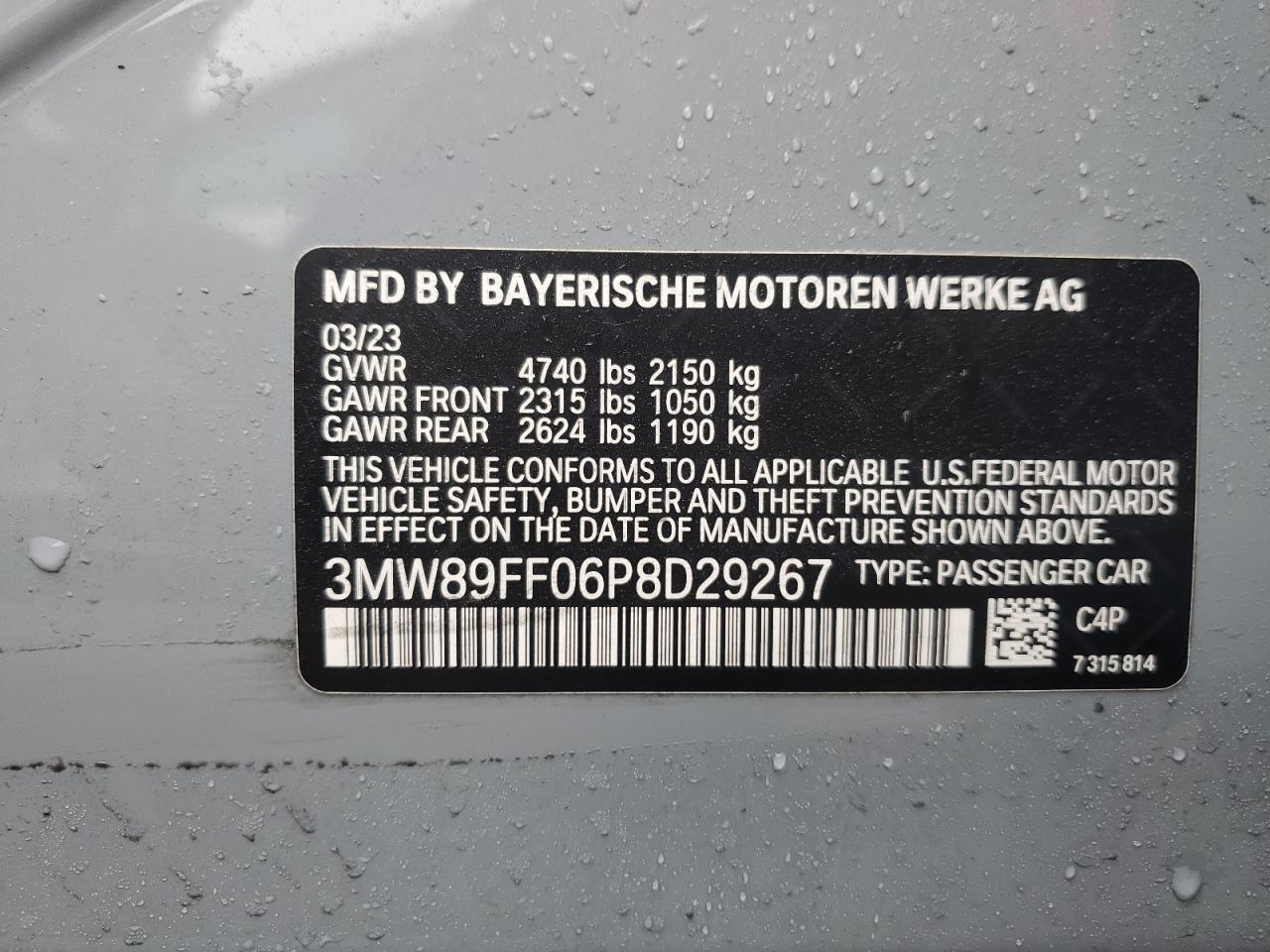 Photo 11 VIN: 3MW89FF06P8D29267 - BMW 3ER 