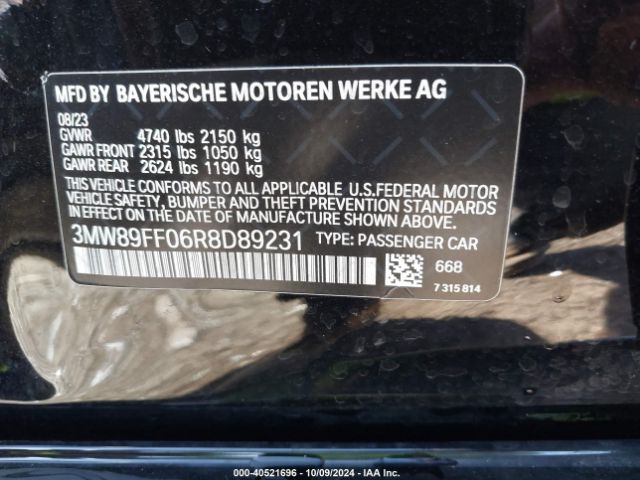 Photo 8 VIN: 3MW89FF06R8D89231 - BMW 330I 