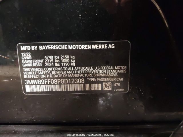 Photo 8 VIN: 3MW89FF08P8D12308 - BMW 330I 