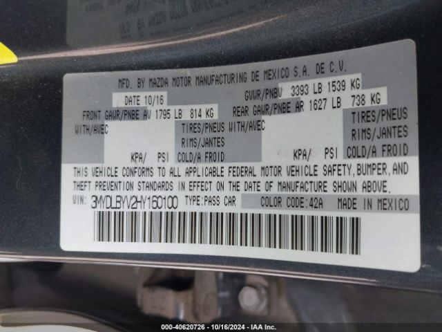 Photo 8 VIN: 3MYDLBYV2HY160100 - TOYOTA YARIS IA 