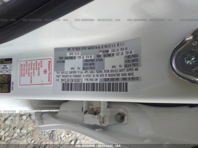 Photo 8 VIN: 3MYDLBYV3KY508512 - TOYOTA YARIS SEDAN 