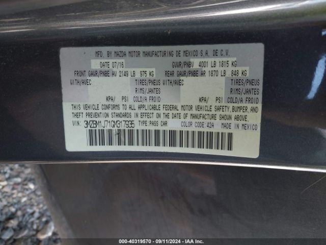 Photo 8 VIN: 3MZBM1J71GM317935 - MAZDA MAZDA3 