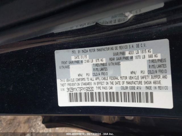 Photo 8 VIN: 3MZBM1K70FM190530 - MAZDA MAZDA3 