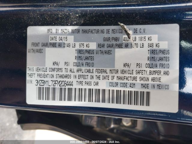 Photo 8 VIN: 3MZBM1L72FM208444 - MAZDA MAZDA3 