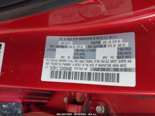 Photo 8 VIN: 3MZBM1L72GM290466 - MAZDA MAZDA3 