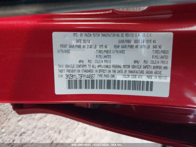 Photo 8 VIN: 3MZBM1L73FM144687 - MAZDA MAZDA3 