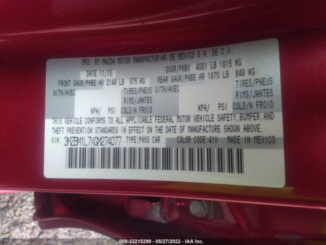 Photo 8 VIN: 3MZBM1L7XGM274077 - MAZDA 3 