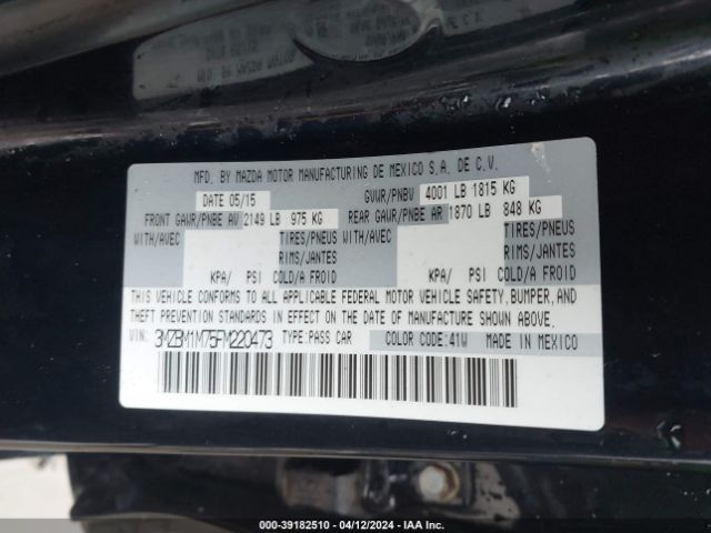 Photo 8 VIN: 3MZBM1M75FM220473 - MAZDA MAZDA3 