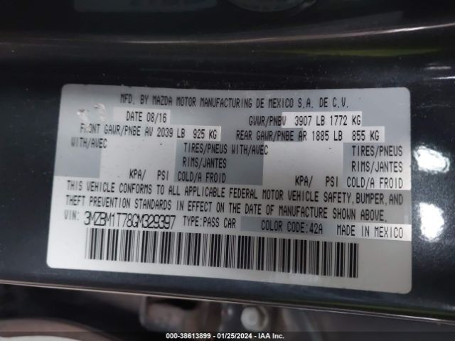 Photo 8 VIN: 3MZBM1T78GM329397 - MAZDA MAZDA3 