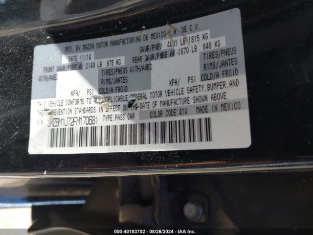 Photo 8 VIN: 3MZBM1U72FM170681 - MAZDA MAZDA3 