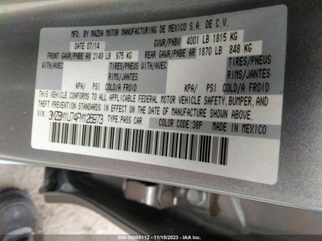 Photo 8 VIN: 3MZBM1U74FM126973 - MAZDA MAZDA3 