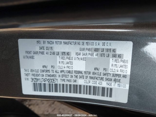 Photo 8 VIN: 3MZBM1U74FM200571 - MAZDA MAZDA3 