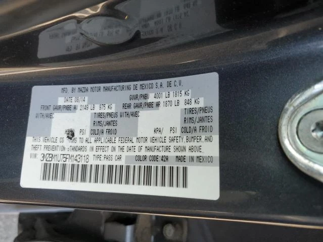 Photo 11 VIN: 3MZBM1U75FM143118 - MAZDA 3 SPORT 