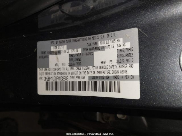 Photo 8 VIN: 3MZBM1U78FM132808 - MAZDA MAZDA3 