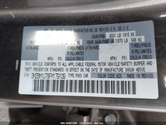 Photo 8 VIN: 3MZBM1U78FM179109 - MAZDA MAZDA3 