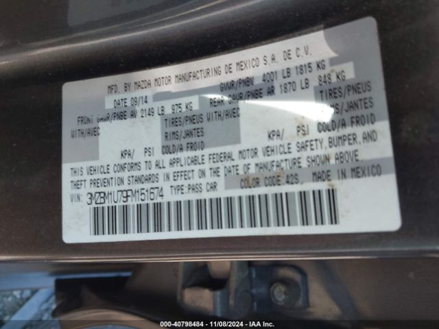 Photo 8 VIN: 3MZBM1U79FM151674 - MAZDA MAZDA3 