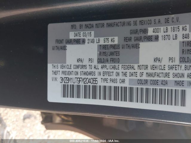 Photo 8 VIN: 3MZBM1U79FM204065 - MAZDA MAZDA3 