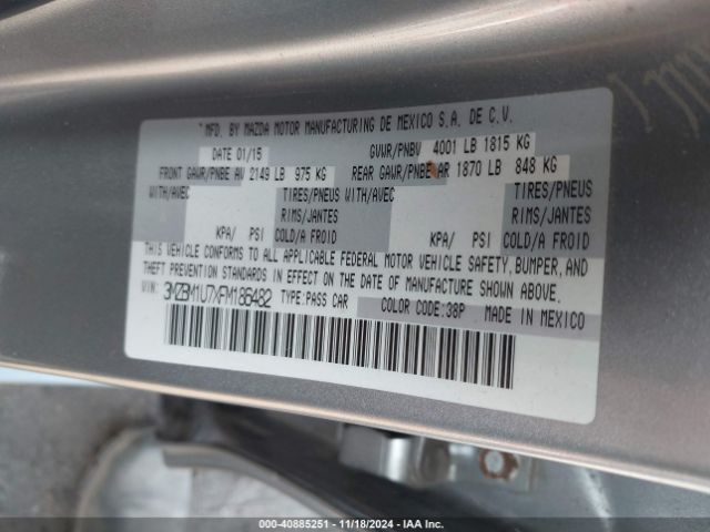 Photo 8 VIN: 3MZBM1U7XFM186482 - MAZDA MAZDA3 