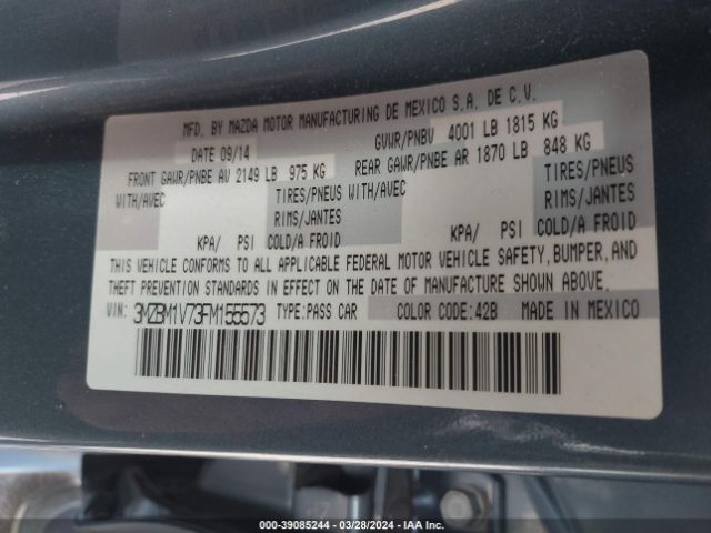 Photo 8 VIN: 3MZBM1V73FM155573 - MAZDA MAZDA3 