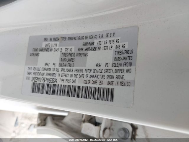 Photo 8 VIN: 3MZBM1V76FM169824 - MAZDA MAZDA3 