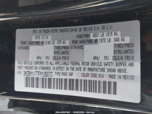 Photo 8 VIN: 3MZBM1V77FM126870 - MAZDA MAZDA3 