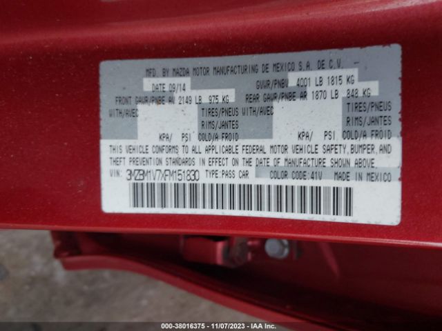 Photo 8 VIN: 3MZBM1V7XFM151830 - MAZDA MAZDA3 