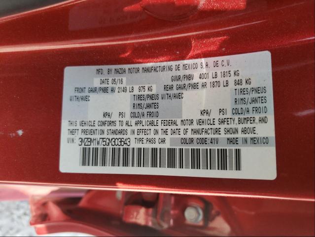 Photo 9 VIN: 3MZBM1W75GM303643 - MAZDA 3 TOURING 