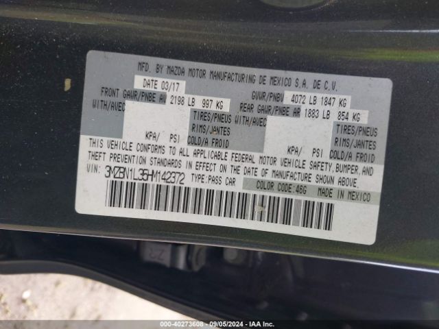 Photo 8 VIN: 3MZBN1L35HM142372 - MAZDA MAZDA3 