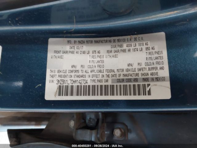 Photo 8 VIN: 3MZBN1L70HM142704 - MAZDA MAZDA3 