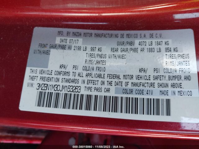 Photo 8 VIN: 3MZBN1M30JM163263 - MAZDA MAZDA3 