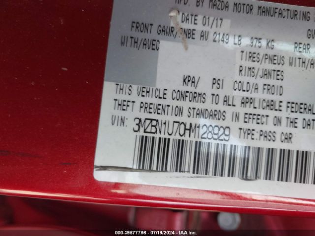 Photo 8 VIN: 3MZBN1U70HM128929 - MAZDA MAZDA3 