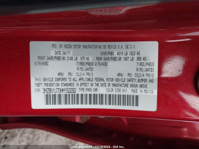 Photo 8 VIN: 3MZBN1U70HM152292 - MAZDA MAZDA3 