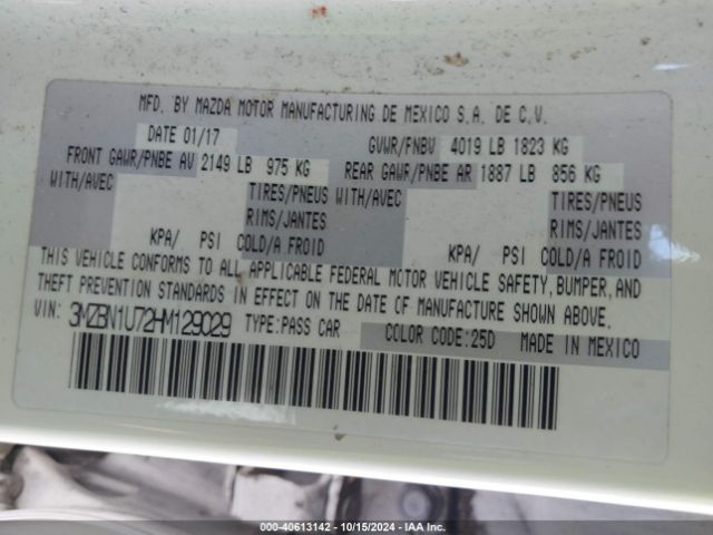 Photo 8 VIN: 3MZBN1U72HM129029 - MAZDA MAZDA3 