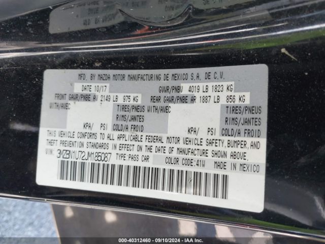 Photo 8 VIN: 3MZBN1U72JM185087 - MAZDA MAZDA3 