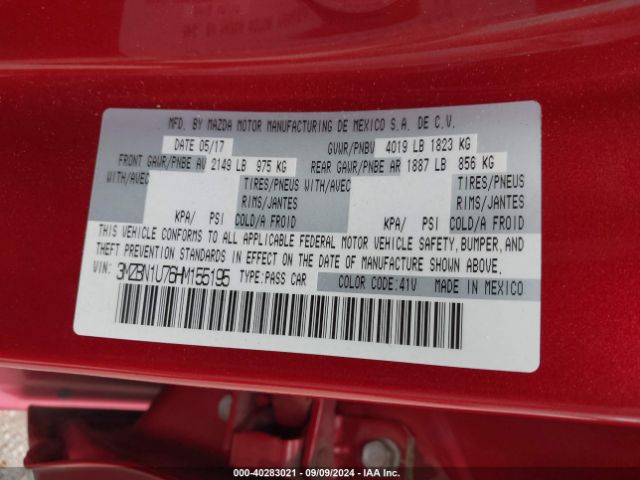 Photo 8 VIN: 3MZBN1U76HM155195 - MAZDA MAZDA3 