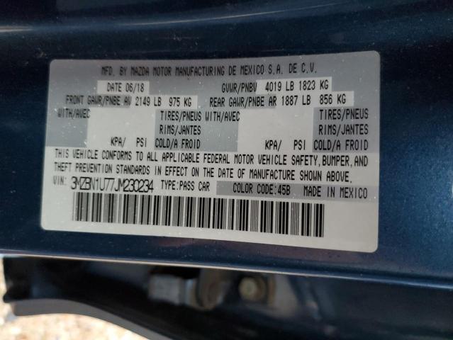 Photo 9 VIN: 3MZBN1U77JM230234 - MAZDA 3 4-DOOR 